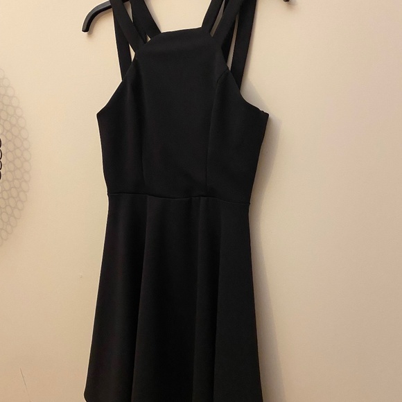 Black fit & flare cocktail dress w/ strappy top - NWT from Macy's - Picture 3 of 7